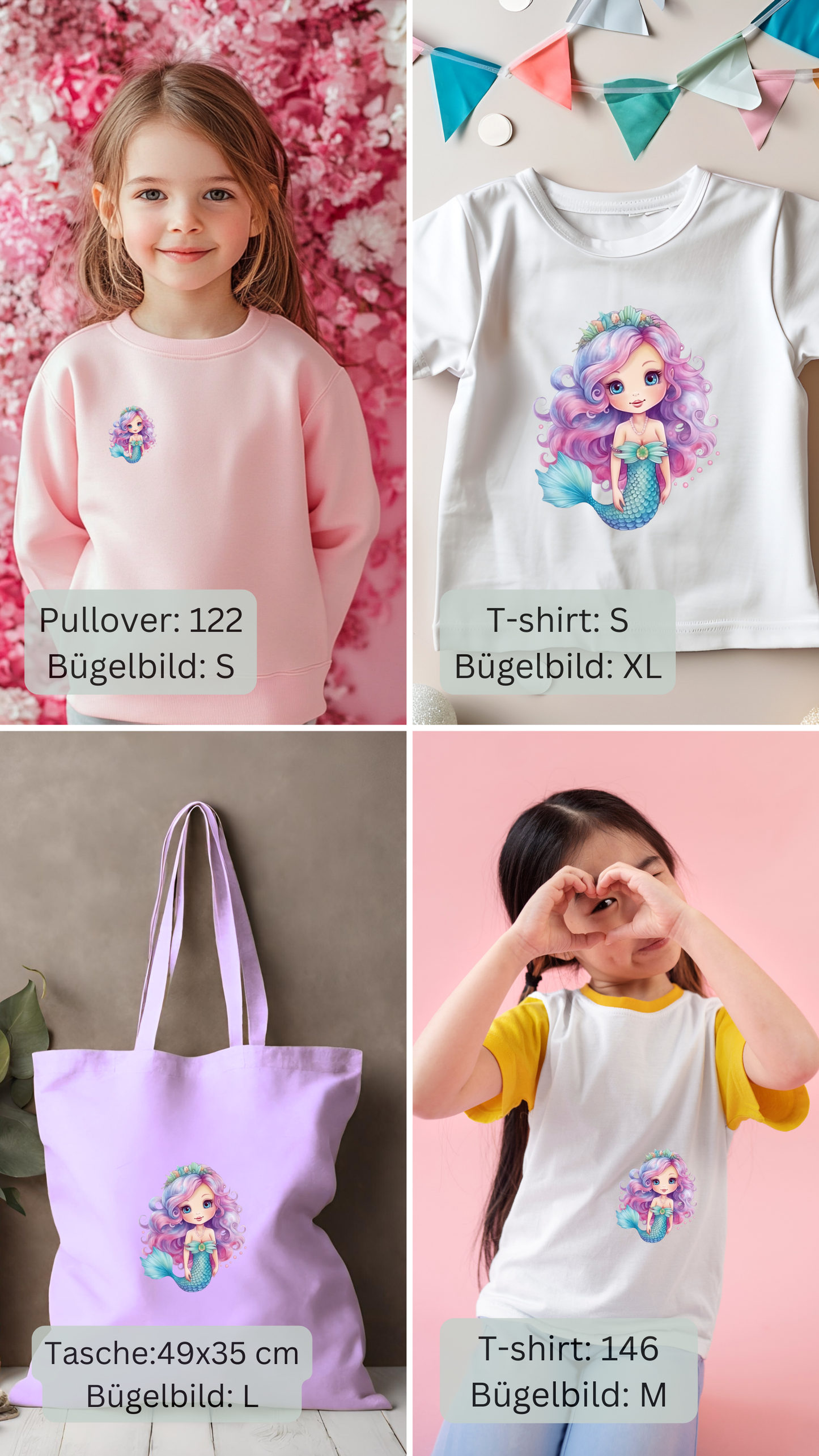 Meerjungfrau mit Krone Bügel-Bild Bügelbild Eigenproduktion