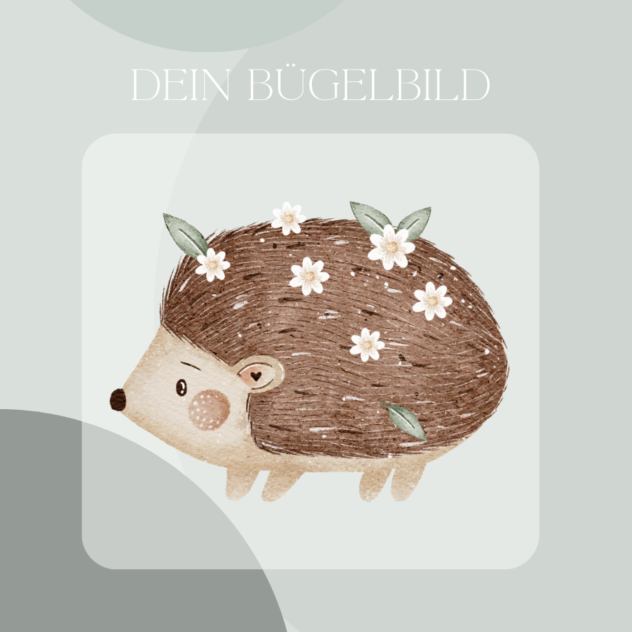 Igel mit Blumen, Bügelbild