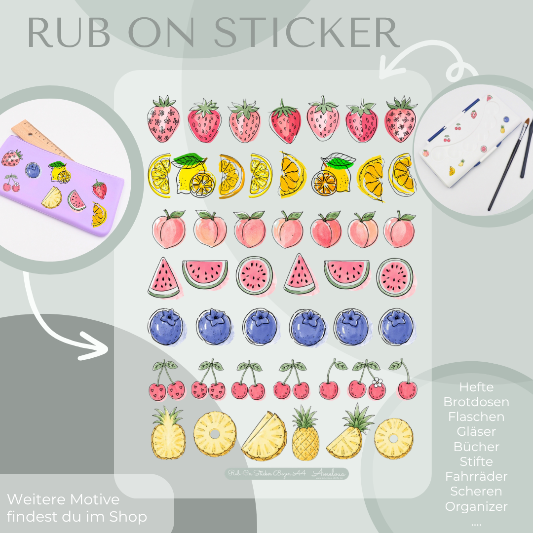Rub on Sticker - Set Obst