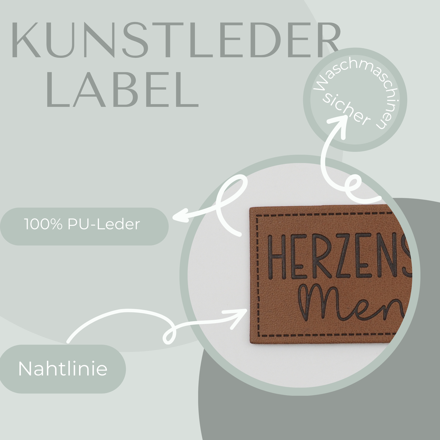 Herzens Mensch Kunstlederlabel Kunstleder Label Eigenproduktion