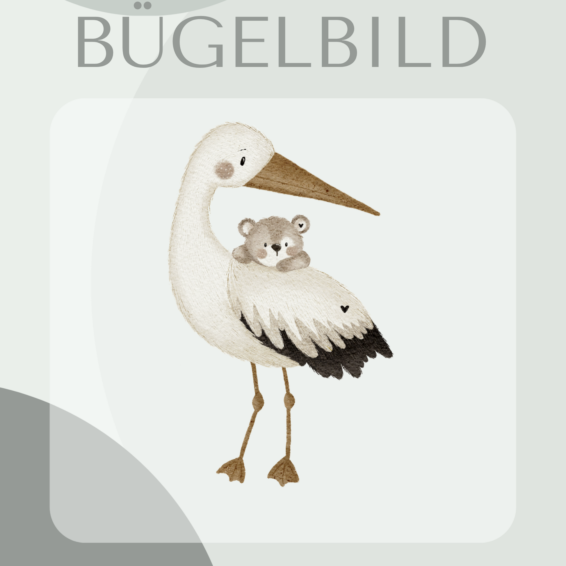 Bügelbild Storch