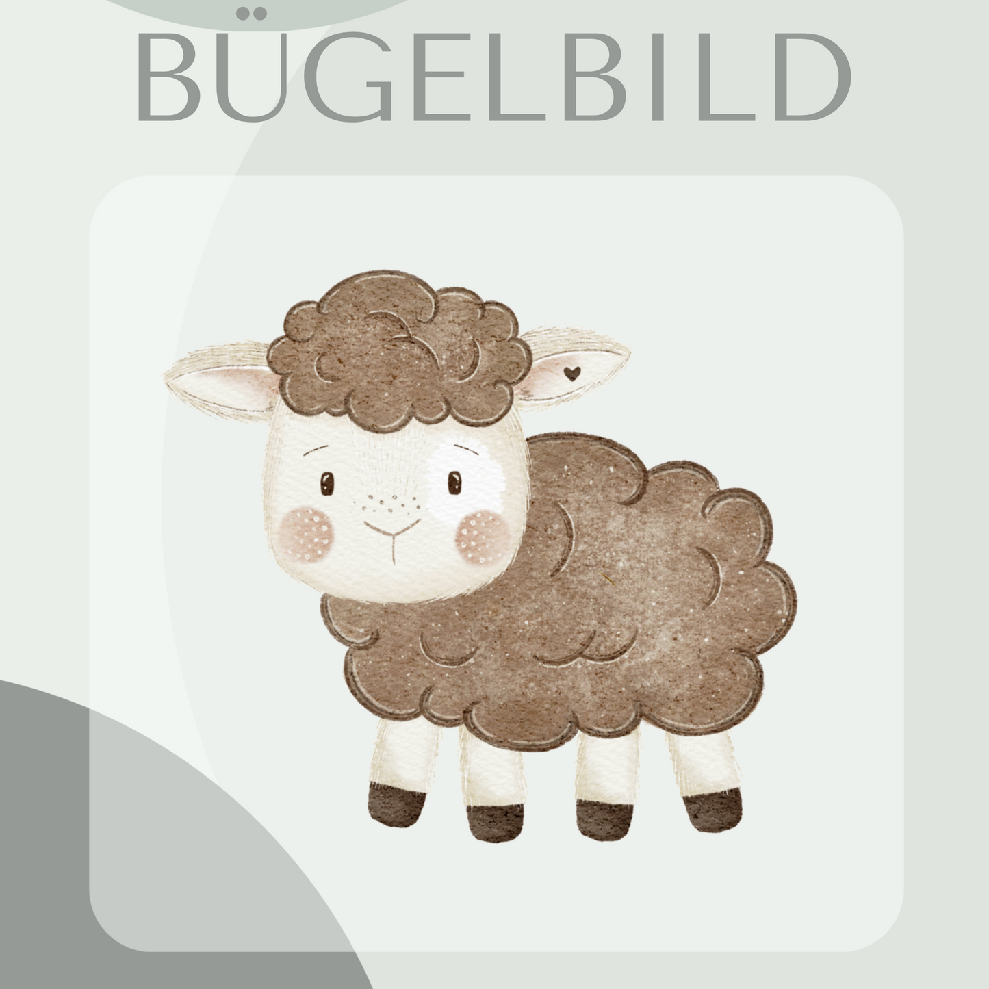 Bügelbild Schaf braun