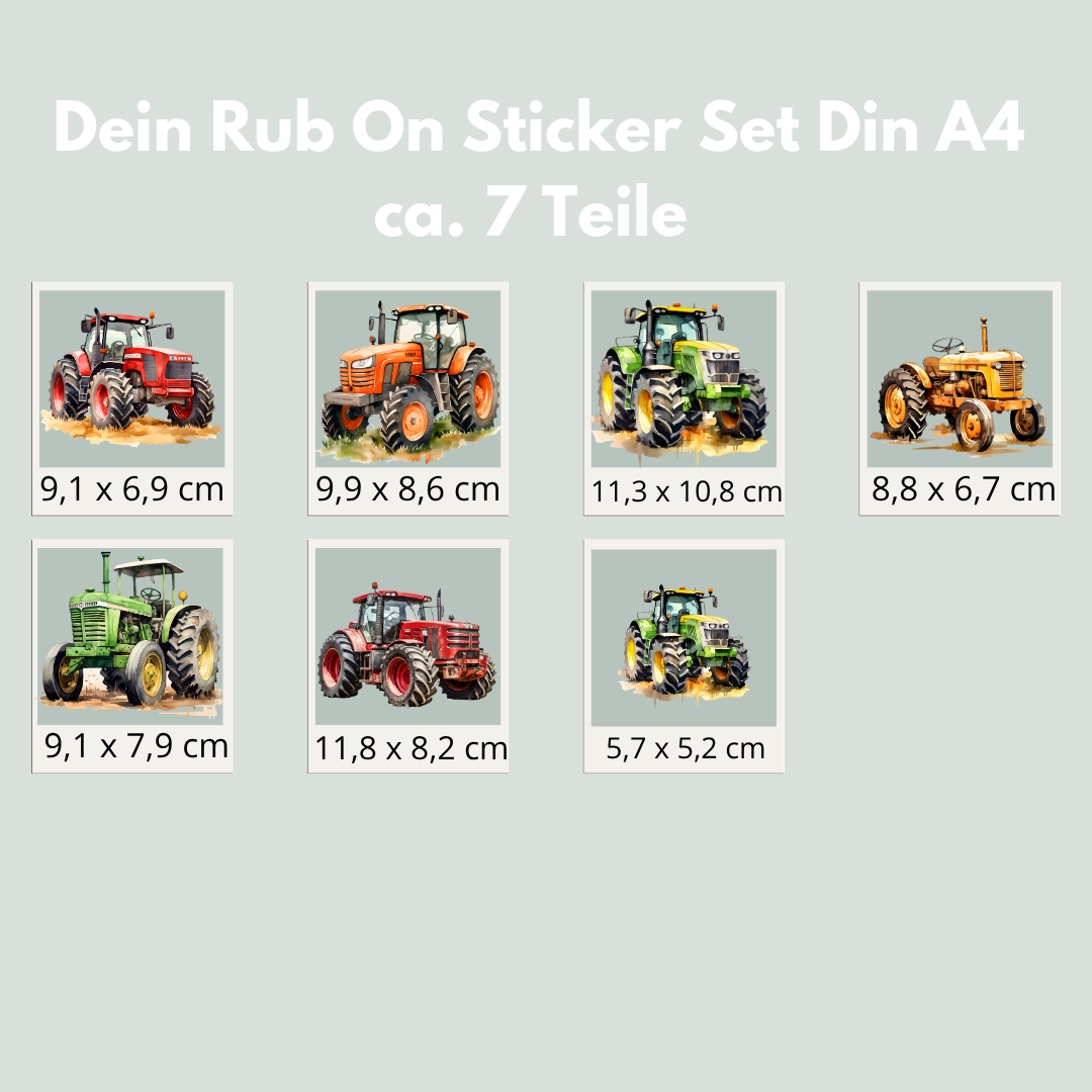 Traktor Rub-On Sticker Set