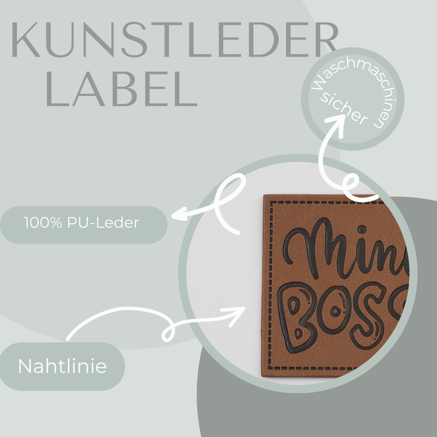 Mini Boss Kunstlederlabel Kunstleder Label Eigenproduktion