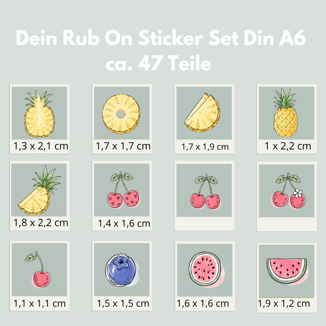 Obst Rub-On Sticker Set