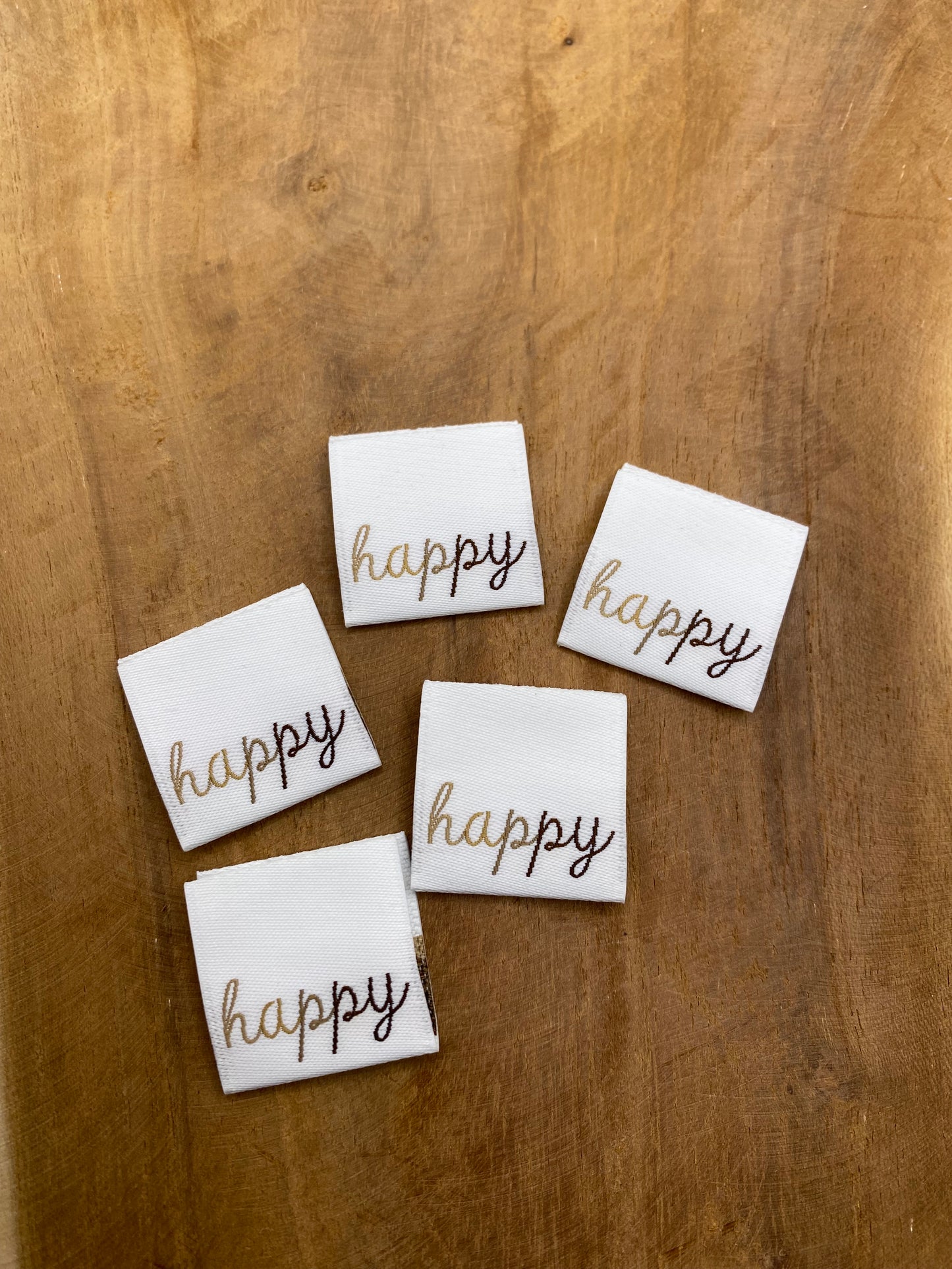 happy Web Label gewebt Eigenproduktion