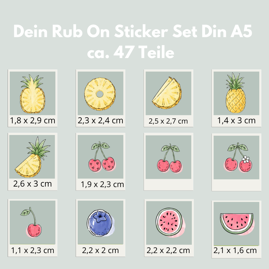 Obst Rub-On Sticker Set