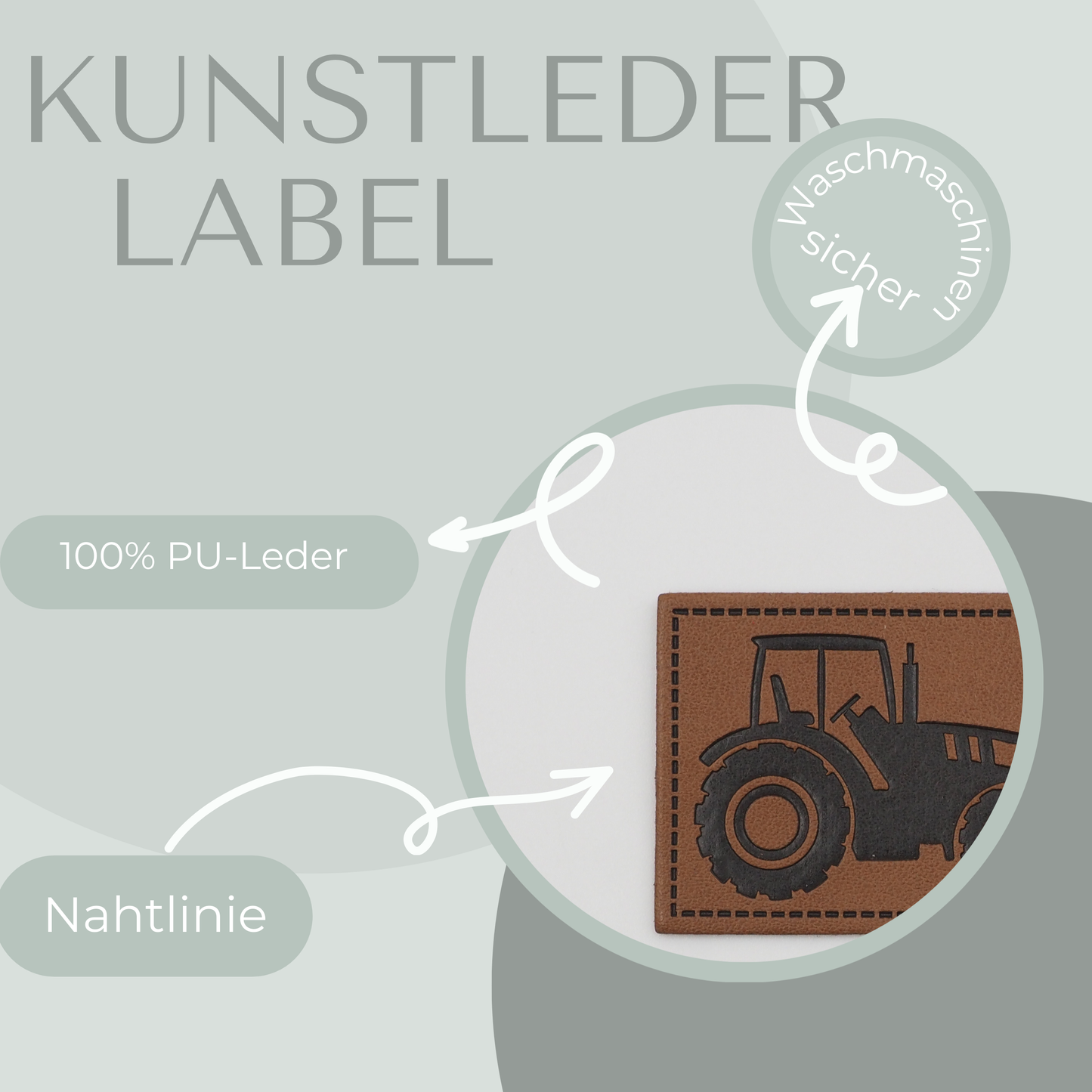 Traktor Kunstlederlabel Kunstleder Label Eigenproduktion