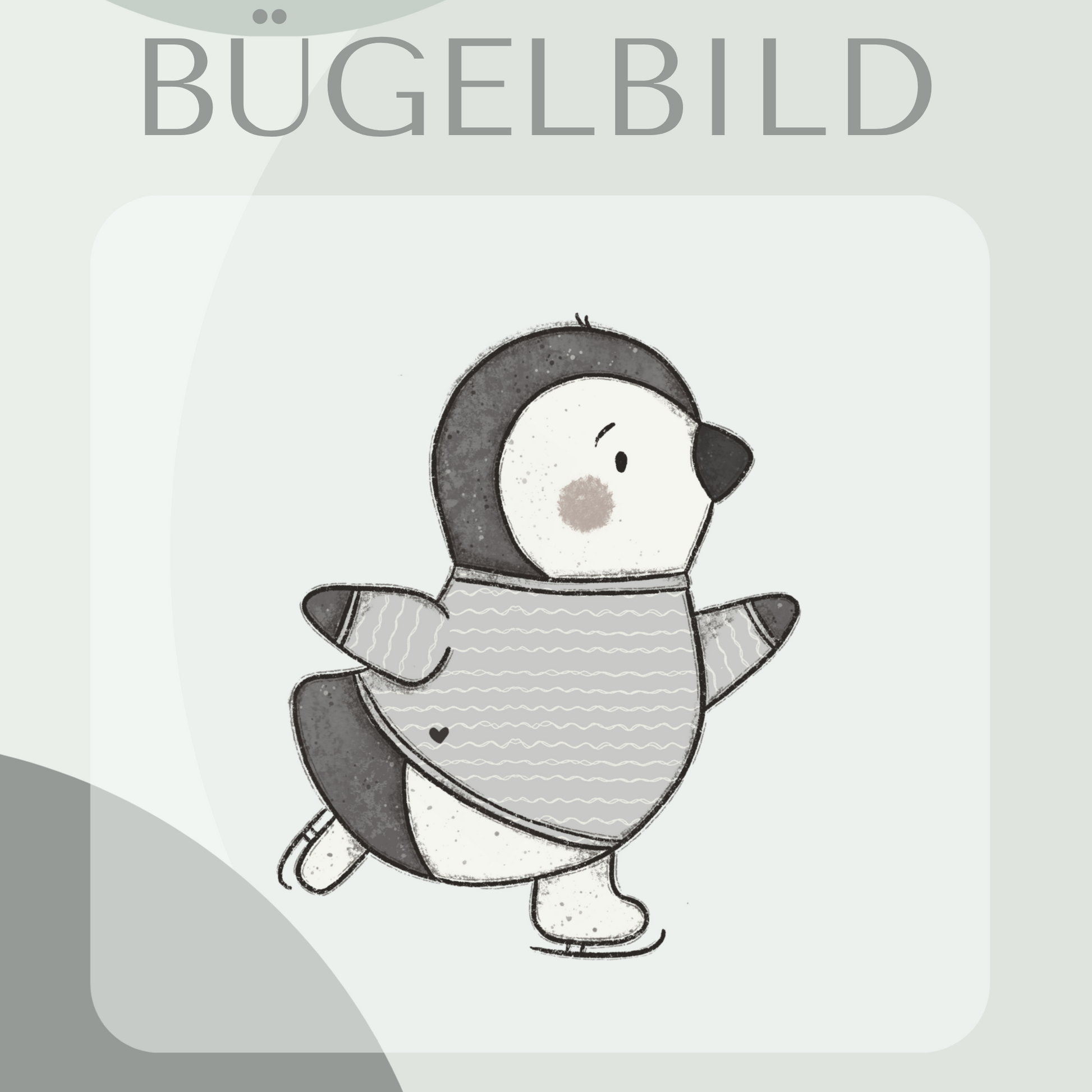 Bügelbild Pinguin blau