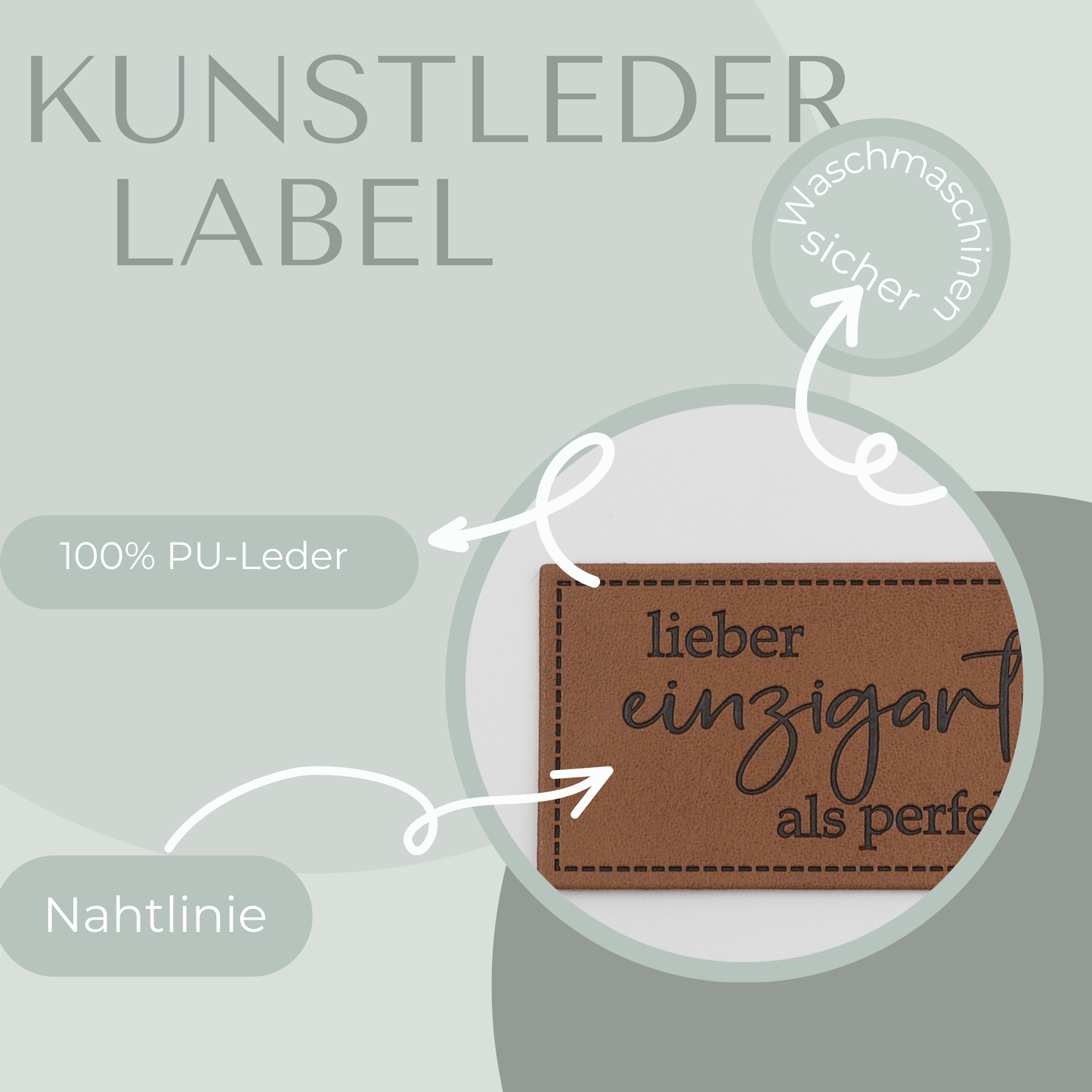 lieber einzigartig als perfekt Kunstlederlabel Kunstleder Label Eigenproduktion