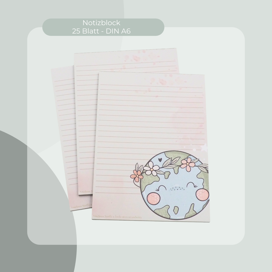 Notizblock DINA6 - Floral Globe