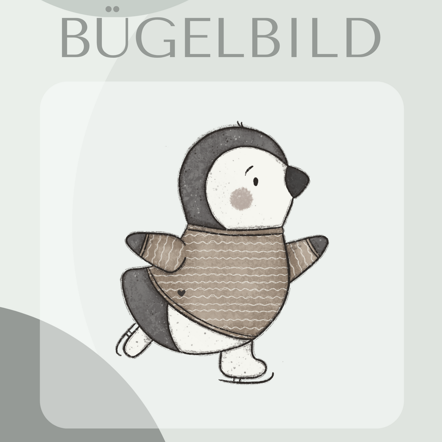 Bügelbild Pinguin rot