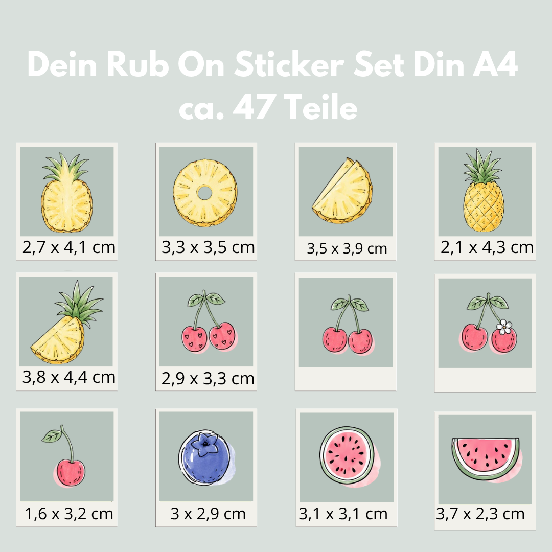 Obst Rub-On Sticker Set