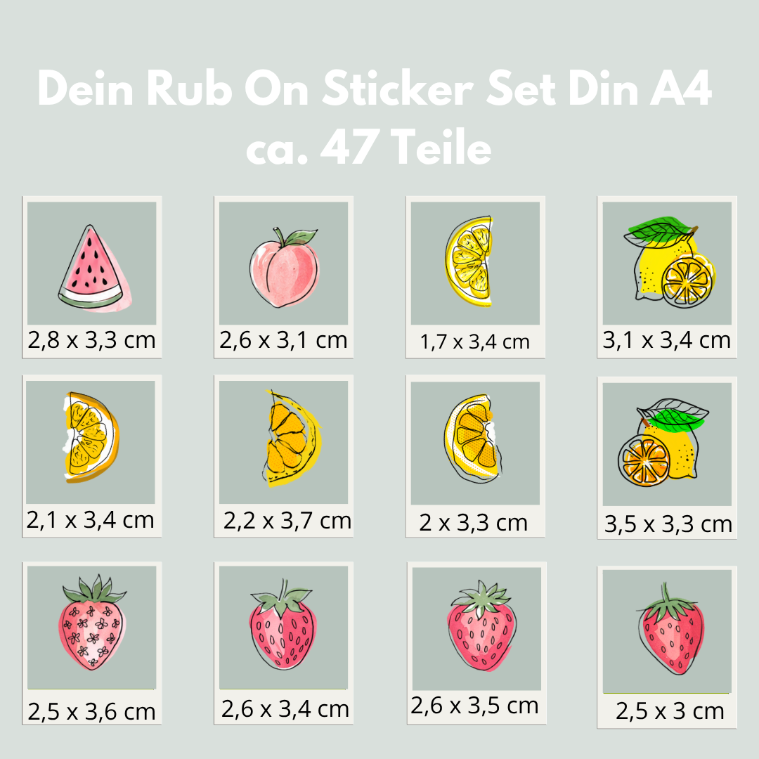 Obst Rub-On Sticker Set