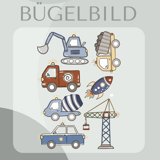 Bügelbild Fahrzeuge-Set