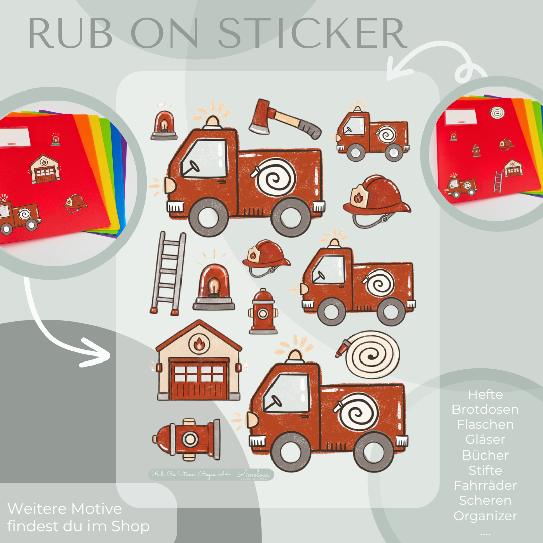 Rub on Sticker Feuerwehr