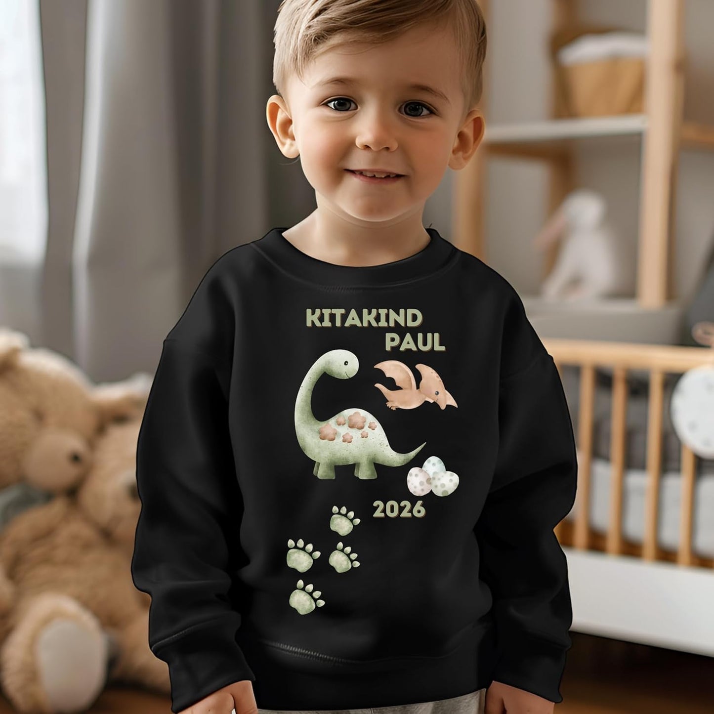 Personalisiertes Bügelbild-Set Kitakind 2026 Dinosaurier