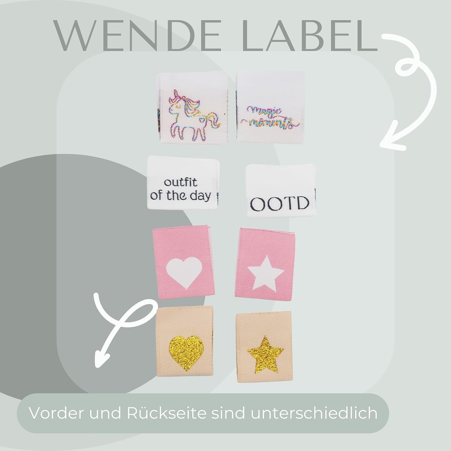 Mädchen Set, 40 Stück - Webetiketten, Gewebte Label Paket