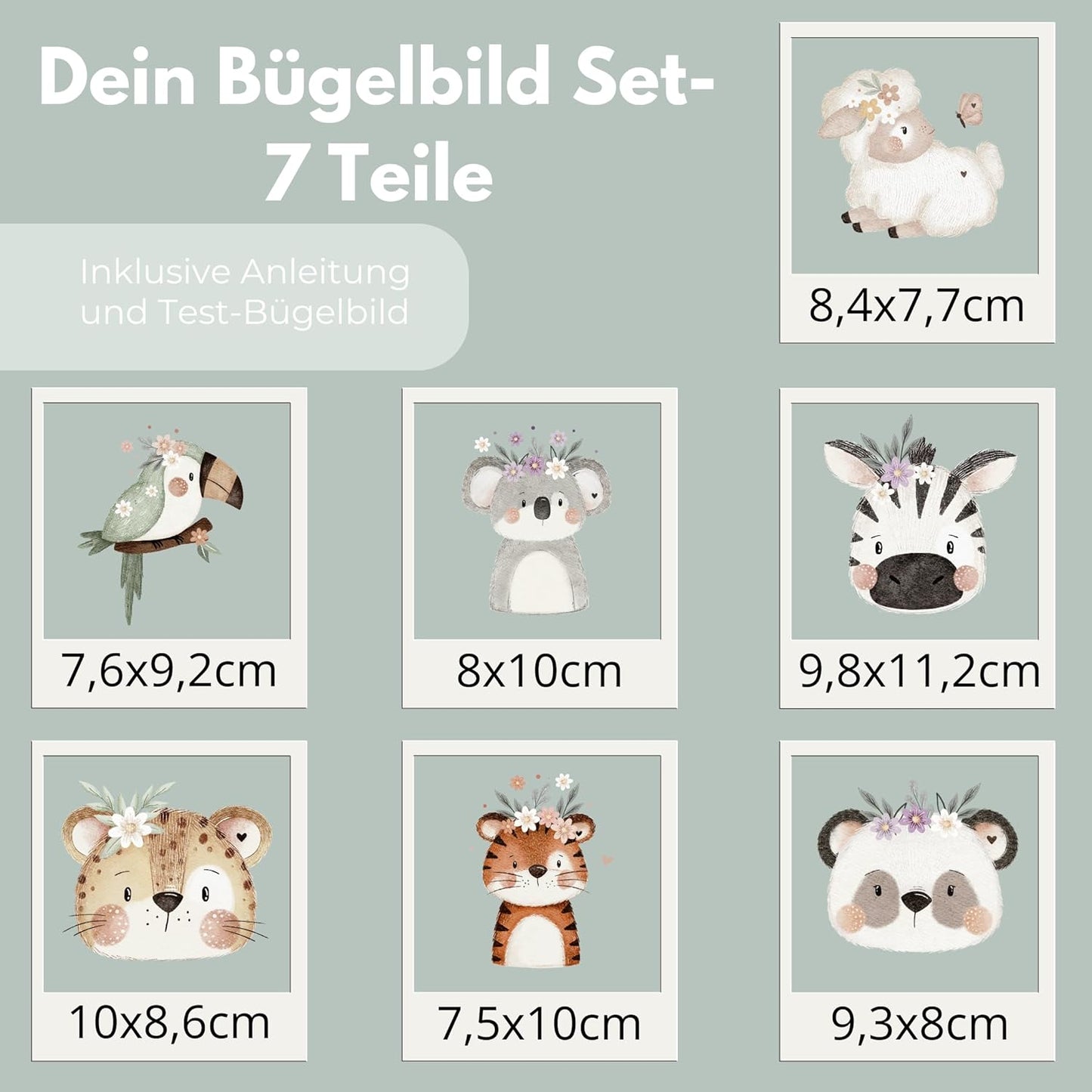 Safari Tiere Bügelbild Eigenproduktion DIN A4