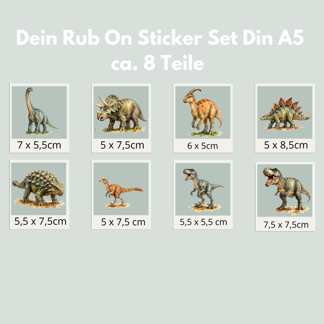Dino set 2 Rub-On Sticker Set