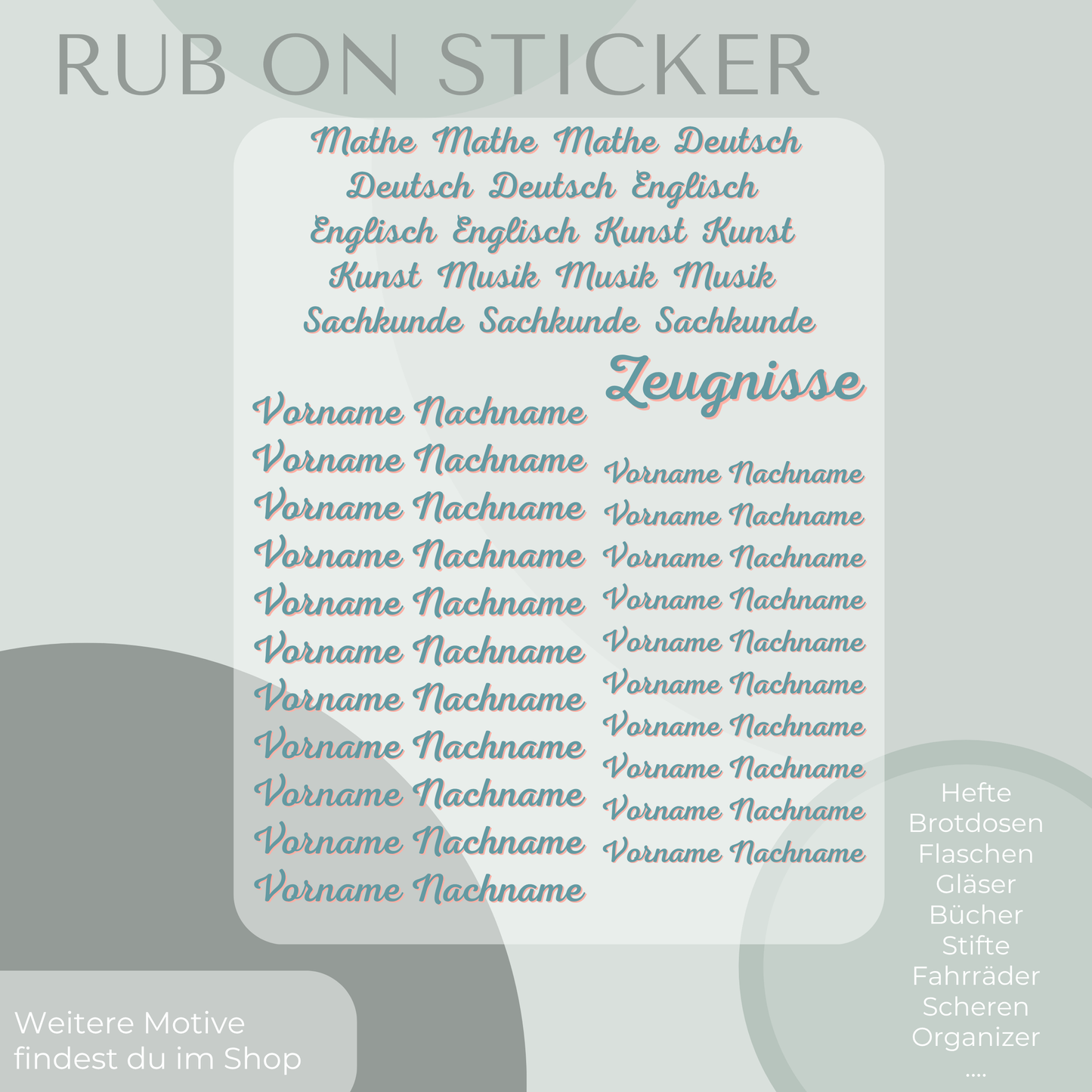 Schmetterling Rub-On Sticker Set personalisierbar