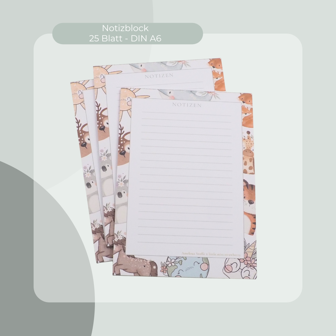 Notizblock DINA6 - Tiere