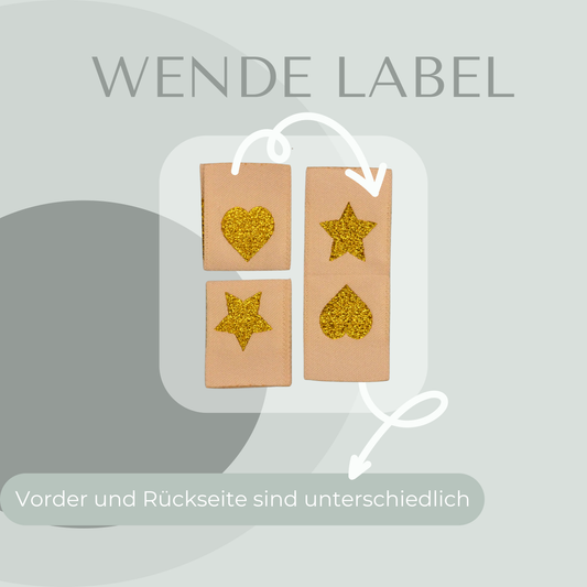 Herz und Stern Web Label gewebt Eigenproduktion