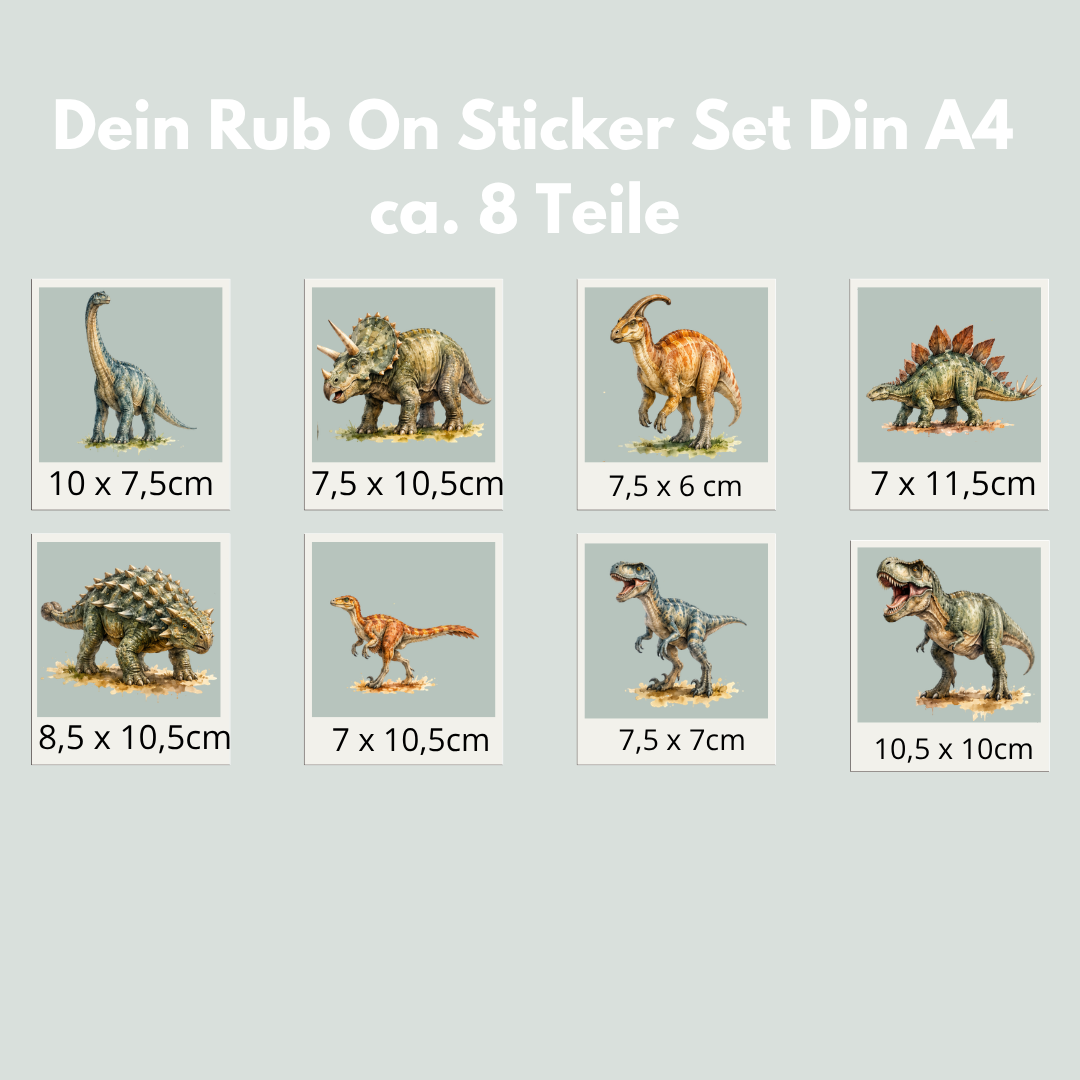 Dino set 2 Rub-On Sticker Set