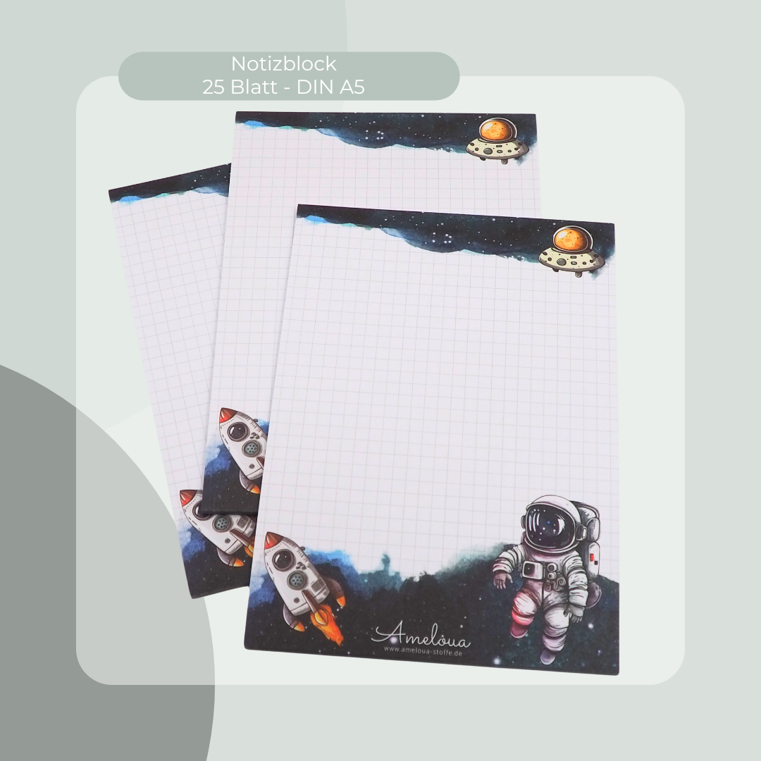 Notizblock DINA5 - Astronaut