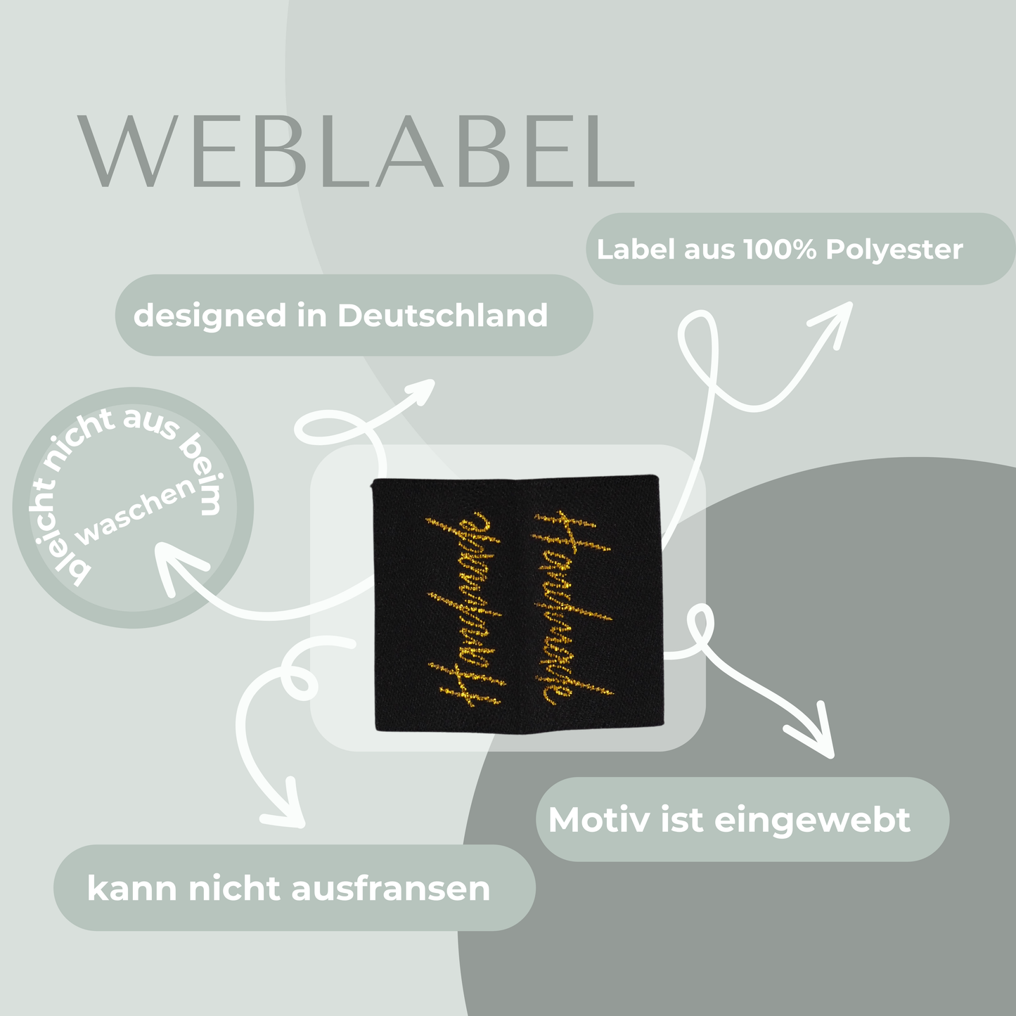 Handmade Web Label gewebt Eigenproduktion