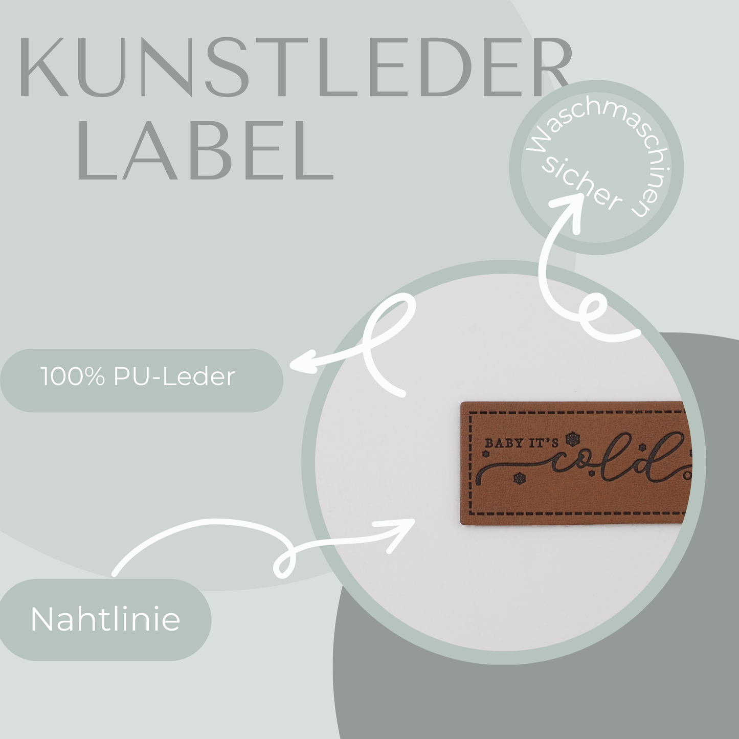 "Cold" Kunstlederlabel Kunstleder Label Eigenproduktion