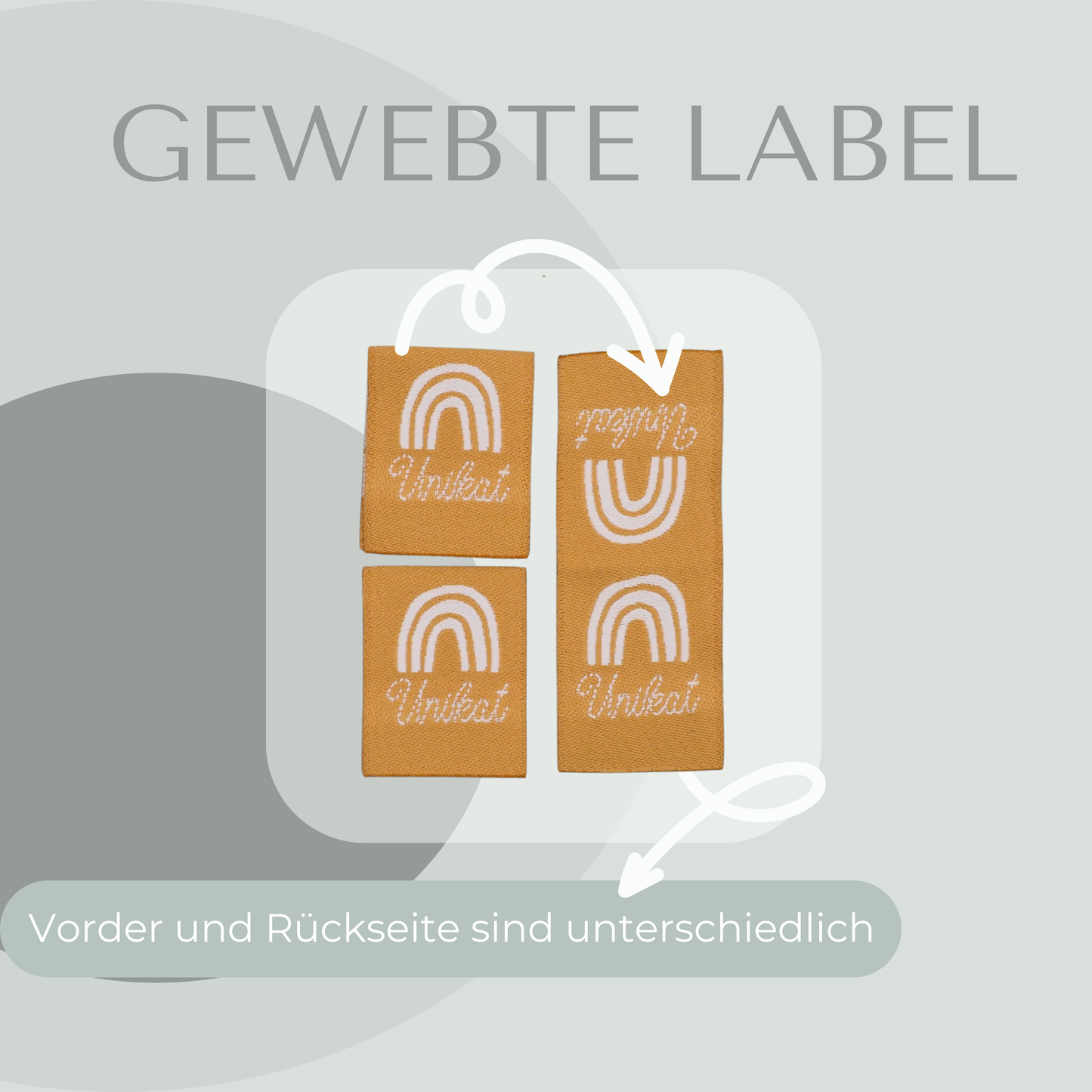 Unikat Beige Web Label gewebt Eigenproduktion