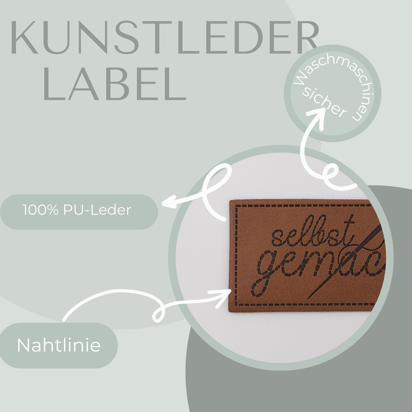 selbst gemacht Kunstlederlabel Kunstleder Label Eigenproduktion