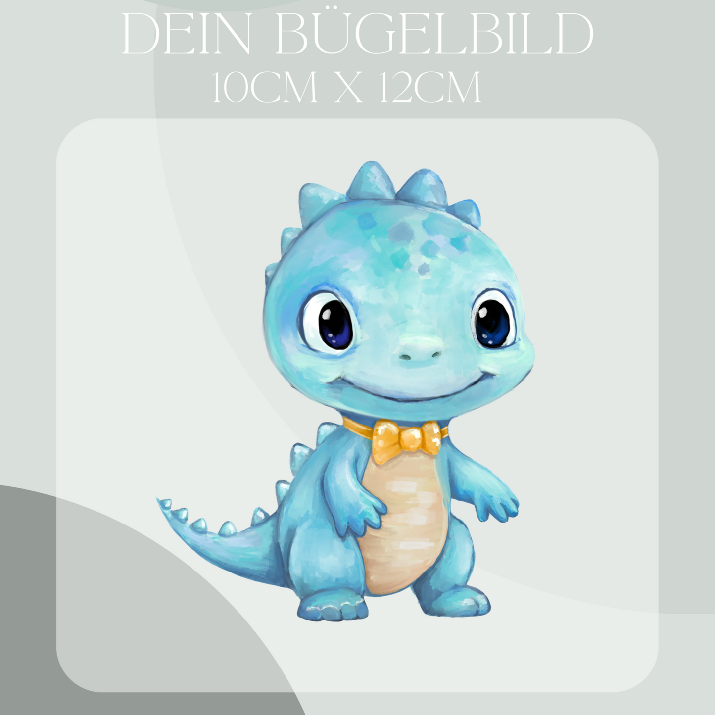 Dino blau- Mini Bügel-Bild Bügelbild Eigenproduktion