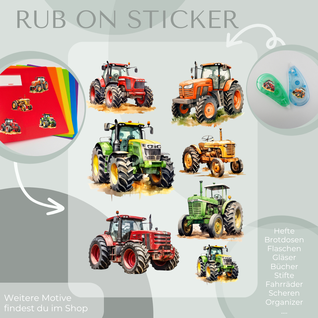 Rub on Sticker - Traktor set