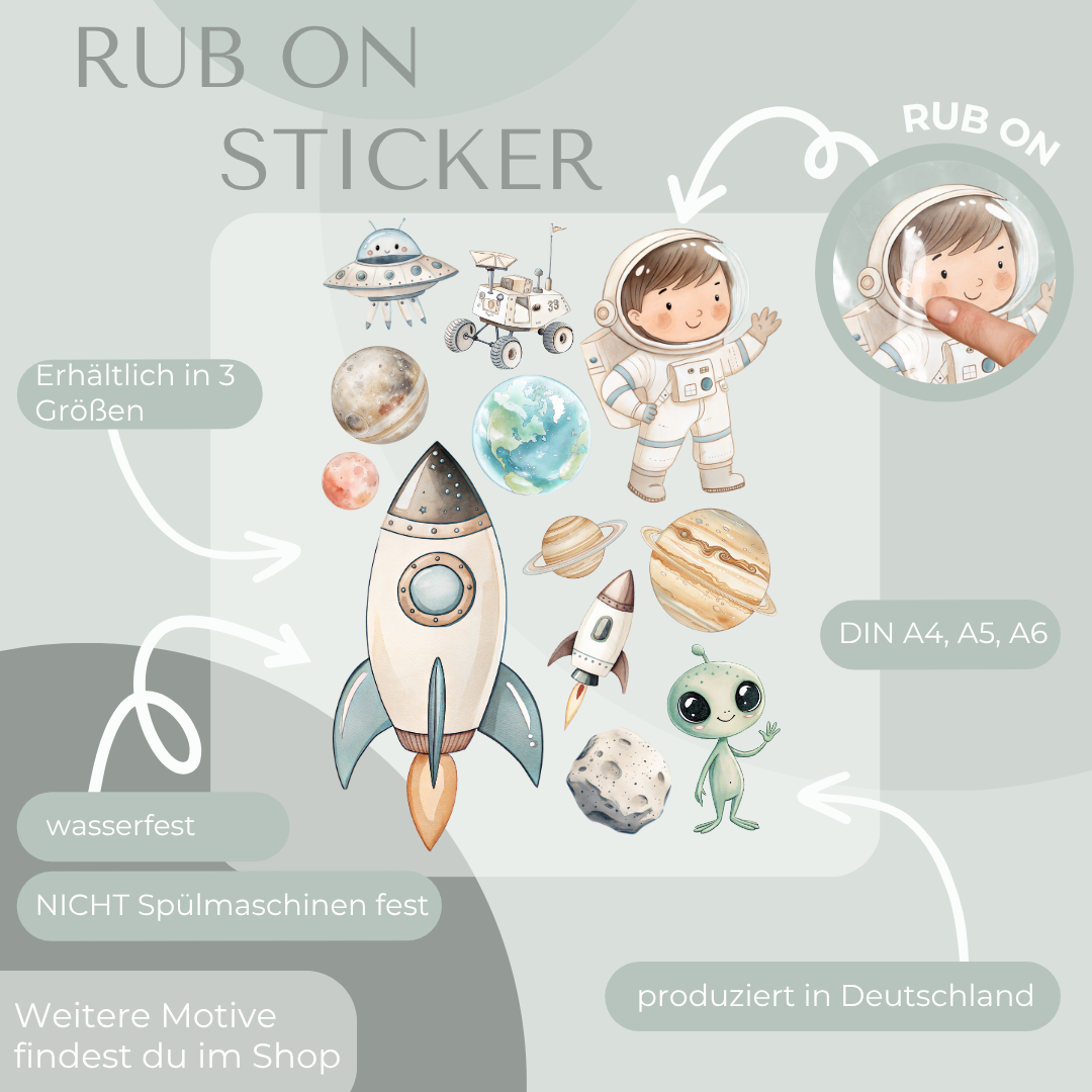 Astronaut Rub-On Sticker Set