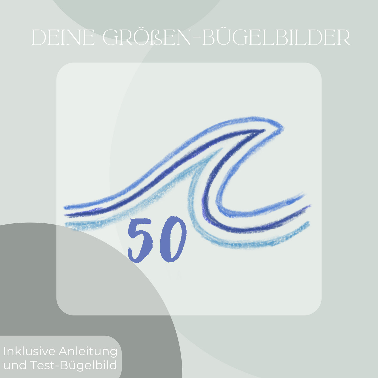 10 Stück Welle Größen-Bügelbilder Set Größenlabel Eigenproduktion