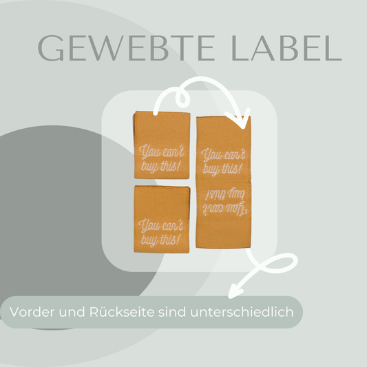 You can't buy this Beige Web Label gewebt Eigenproduktion
