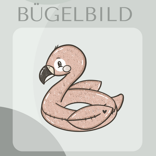 Bügelbild Flamingo Reifen mini
