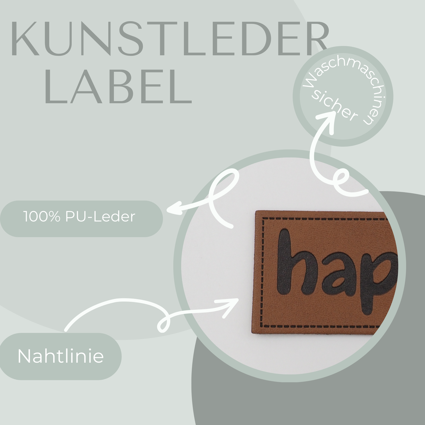 happy Kunstlederlabel Kunstleder Label Eigenproduktion
