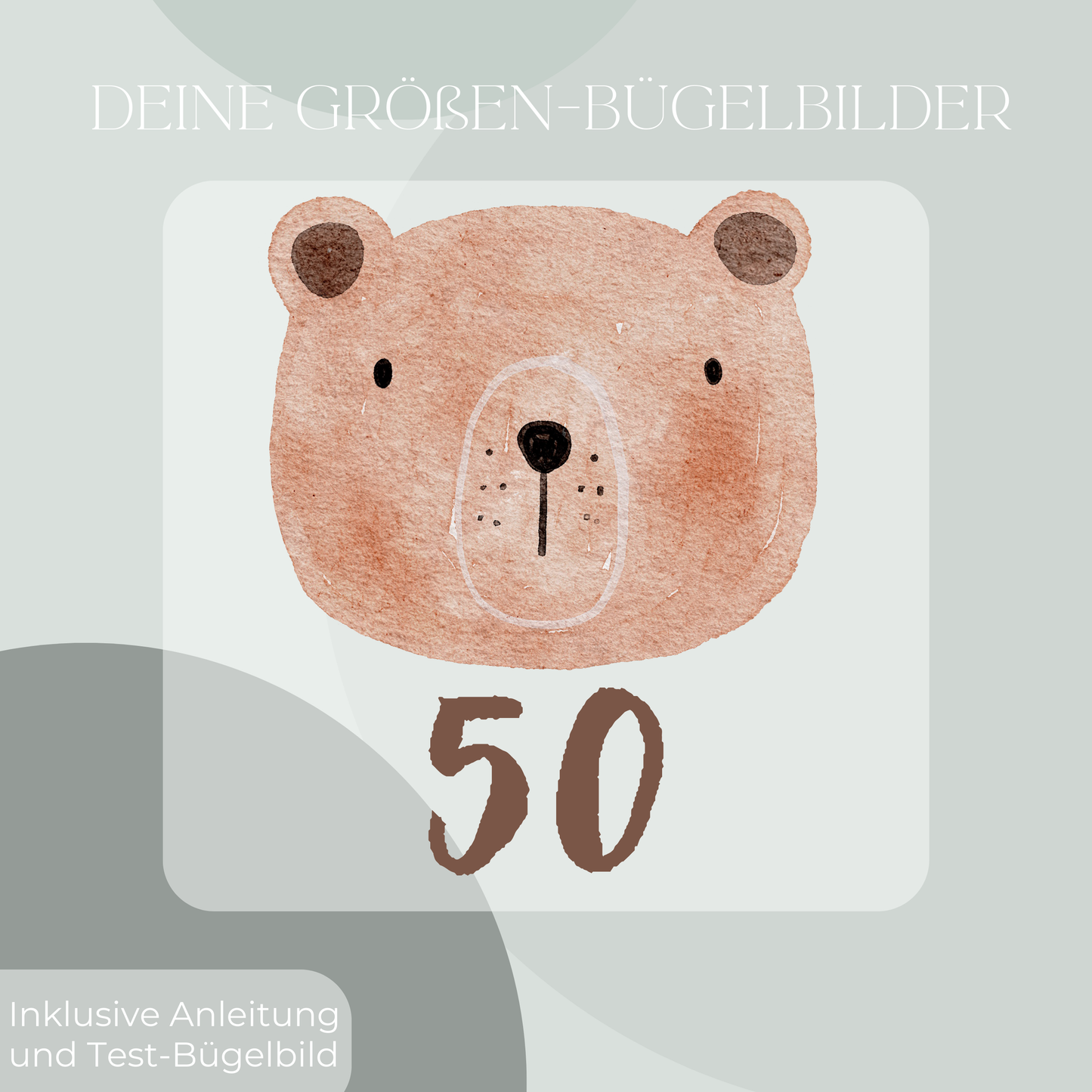 10 Stück Bär Größen-Bügelbilder Set Größenlabel Eigenproduktion