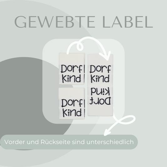 Dorf Kind Web Label gewebt Eigenproduktion