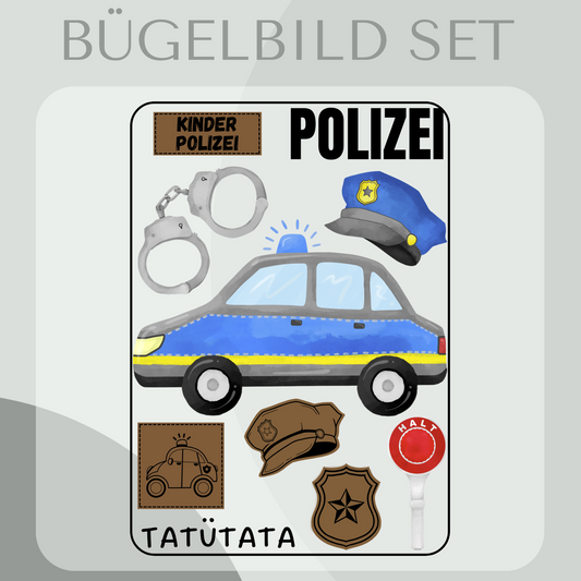Bügelbild Polizei Bügel-Bild Set