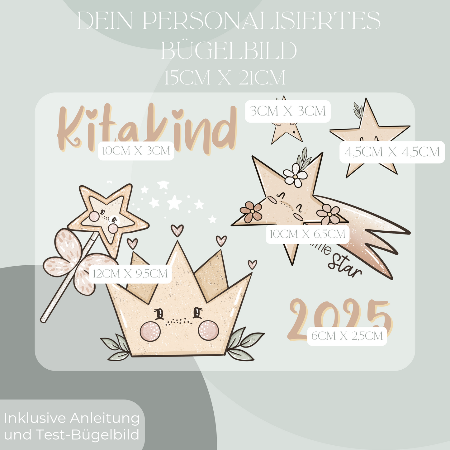 Bügelbild-Set Kitakind 2025 Sterne und Krone