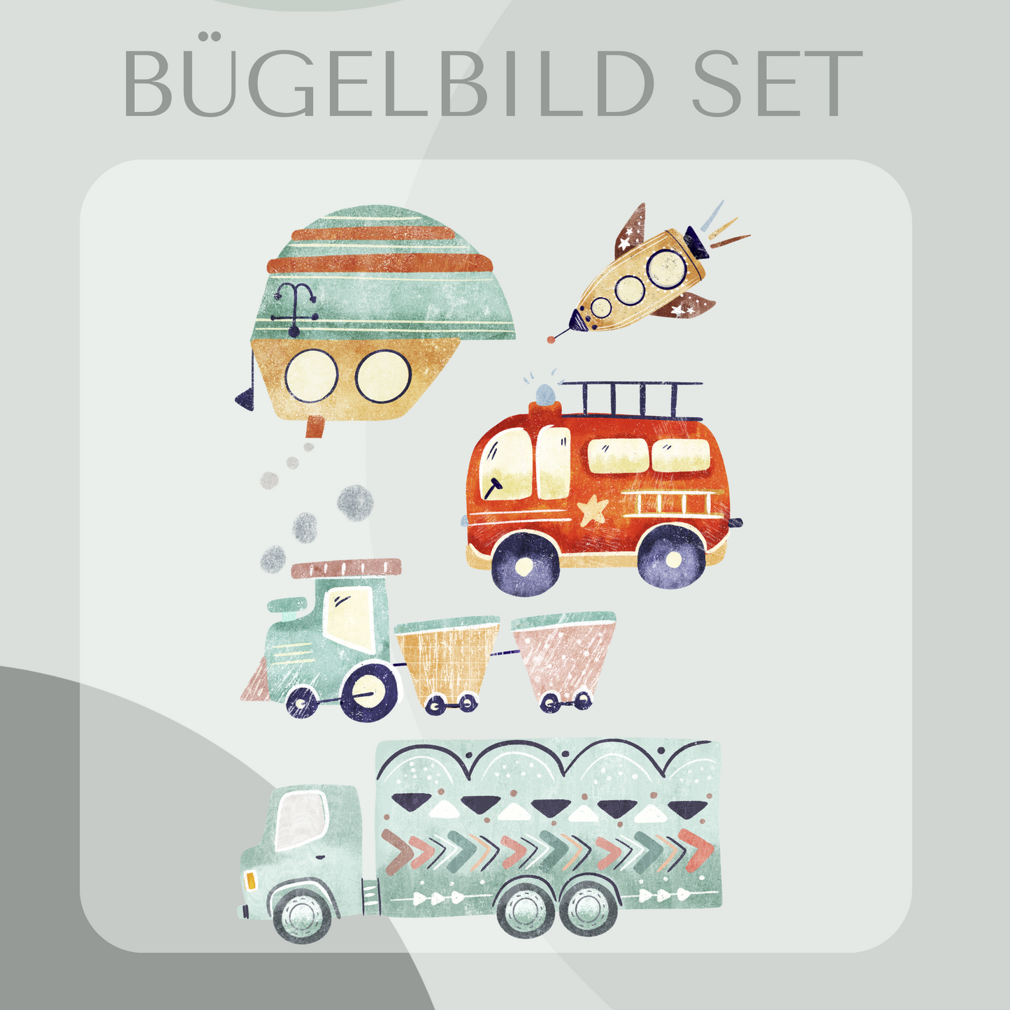Bügelbild Fahrzeuge II Set