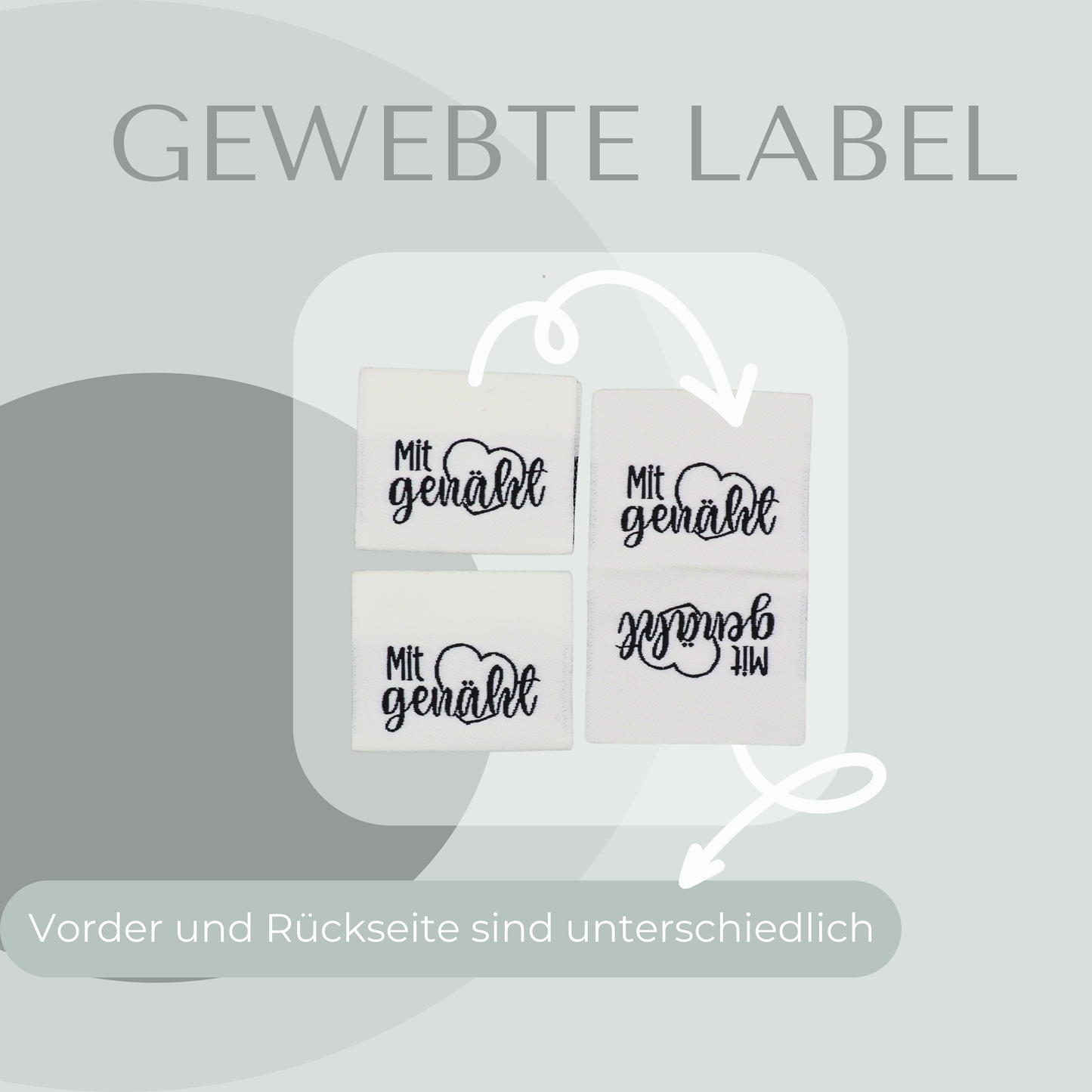 Mit Liebe genäht Web Label gewebt Eigenproduktion