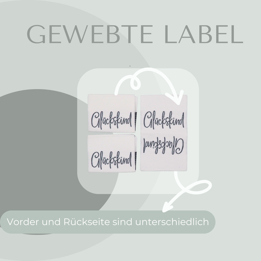 Glücks Kind Web Label gewebt Eigenproduktion