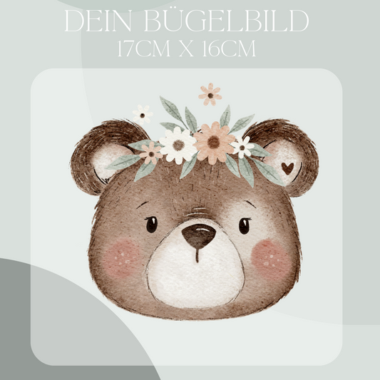 Bär braun Maxi- Bügel-Bild Bügelbild Eigenproduktion