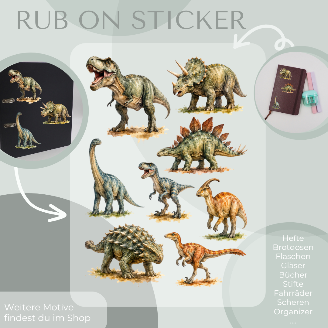 Rub on set Dino