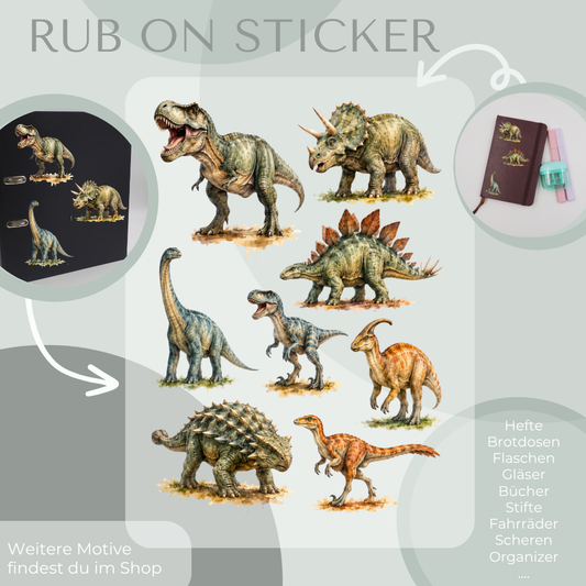 Rub on set Dino